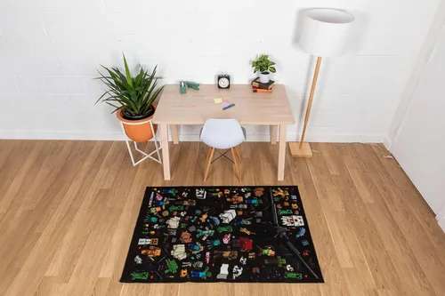 Vista 5 de Minecraft Mob - Alfombra de área estampada Tapete de interior, alfombras decorativas para sala de estar y dormitorio, decoración del hogar
