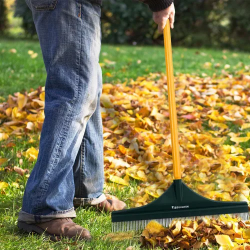 Vista 6 de [Usado] Rastrillo de Césped Artificial, Poste de Una Sola Pieza de 55" de Largo sin Diseño de Rotura - Rastrillo de Escoba Manual de Jardín