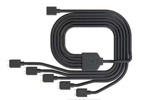 Vista 2 de Cooler Master Cable divisor ARGB de 1 a 5 V / 5 V - Compatible con RGB direccionable de 3 pines - Cable de sincronización LED para soporte