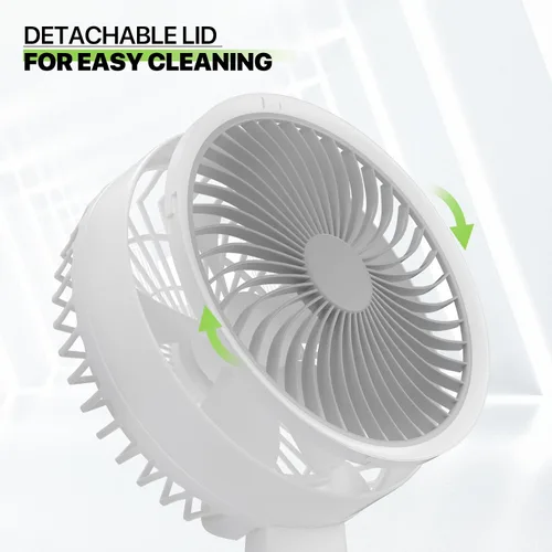 Vista 20 de Magshion Ventilador de escritorio plegable de 7.5 pulgadas con luz nocturna, ventilador pequeño oscilante de 120°, 4 velocidades, alimentado por USB