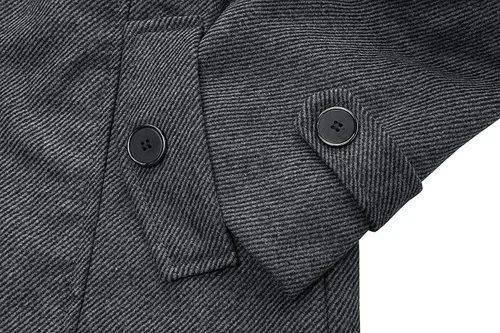 Vista 7 de Wantdo - Chaqueta cortavientos de cuello alto para hombre, mezcla de lana