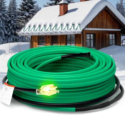 Vista 10 de HEATIT Cable calefactor autorregulador de tubería de 2 pies para protección contra congelación de tuberías, automático con termostato integrado