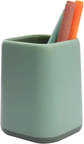 Vista 8 de ZUFECY Soporte para bolígrafos de escritorio, organizador de escritorio, estuche de almacenamiento de papelería con diseño escandinavo para la Azul