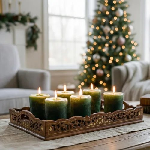 Vista 7 de Aroma Naturals Votive Candles Aceite esencial con abeto de enebro y albahaca, Evergreen Holiday, 6