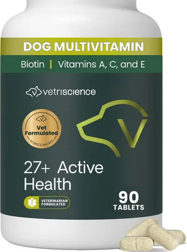 Vista 7 de VetriScience 27+ Active Health Chews, Multivitaminas diarias para caninos Plus para cachorros y perros adultos, vitaminas equilibradas, minerales