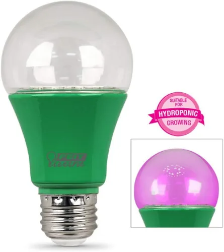 Vista 9 de Feit Electric Bombilla LED de espectro completo A19/GROW/LEDG2/BX, equivalente a 60 W, A19, no regulable, color verde