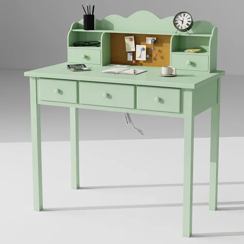 Vista 12 de FUNKOCO Muebles de Oficina en Casa Escritorio de Escritura, Estación de Trabajo para Computadora de 36 Pulgadas con Estante Superior Desmontable 1