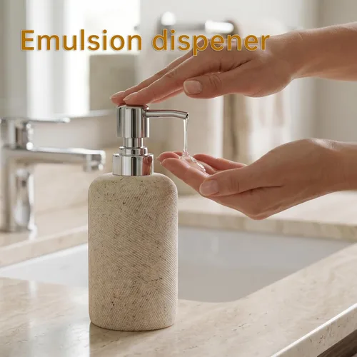 Vista 5 de Juego de accesorios de baño, organizador de baño para encimera, dispensador de jabón y soporte para cepillo de dientes, taza de enjuague bucal