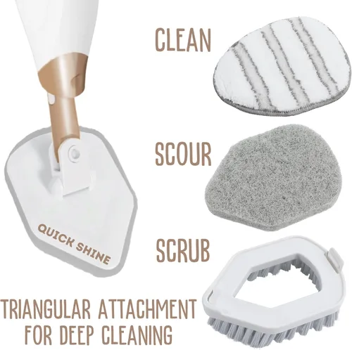 Vista 7 de Quick Shine Ultimate Gold Spray Mop Kit Kit todo en uno de 10 piezas con accesorios intercambiables No necesita baterías Sistema de limpieza