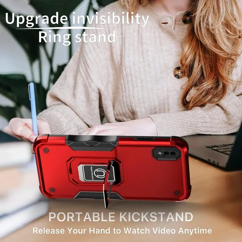 Vista 3 de Funda para iPhone Xs Max, soporte magnético integrado para automóvil, a prueba de golpes, funda protectora para iPhone Xs Max (rosa)