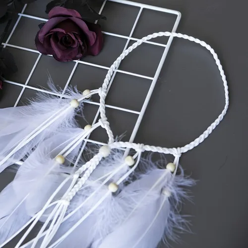 Vista 3 de LUREME Diadema de plumas hippie para mujer, disfraz indio, accesorio para el cabello de plumas (Hb00010)