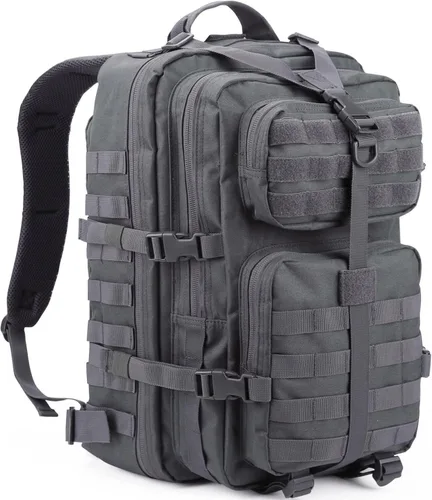 Vista 11 de REEBOW GEAR - Mochila táctica militar para hombres, mochila grande del ejército, paquete de asalto de 3 días, mochila Molle, Negro, Grande - 40 l