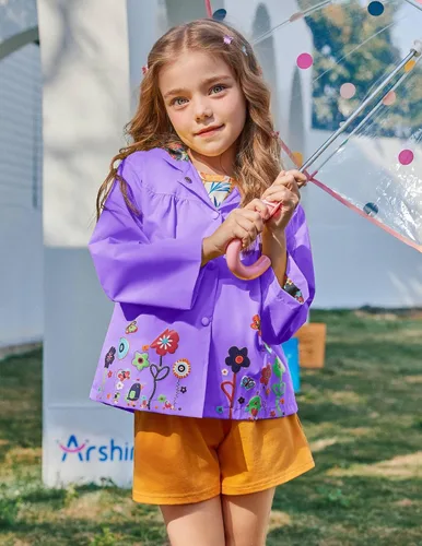Vista 23 de Arshiner Chamarra impermeable con capucha para niña, para bebé y niño
