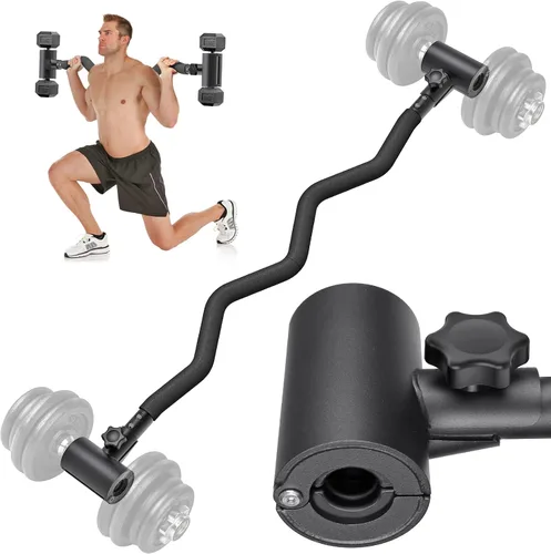 Vista 13 de Kipika Convertidor Ajustable de Mancuerna a Barra - Adaptador de Barra de Curling EZ - Equipo Versátil de Levantamiento de Pesas para Gimnasio