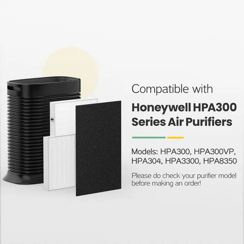 Vista 2 de Filtro HEPA HPA300 de repuesto compatible con purificador de aire Honeywell serie HPA300, HPA300, HPA304, HPA8350, HPA300VP, HPA3300b, HPA5300