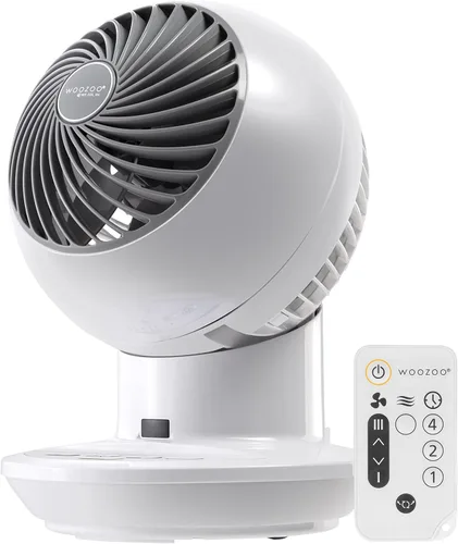 Vista 16 de IRIS USA WOOZOO Ventilador circulador de aire con control remoto, oscilante, 3 velocidades, distancia máxima de aire de 56 pies, inclinación Negro