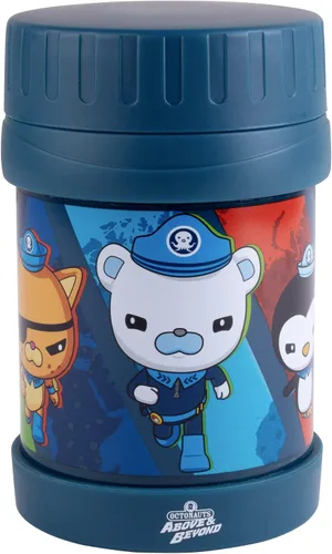 Vista 8 de Octonauts Above & Beyond - Tarro de alimentos de acero inoxidable de 13 onzas para niños, con aislamiento al vacío de doble pared azul, a prueba