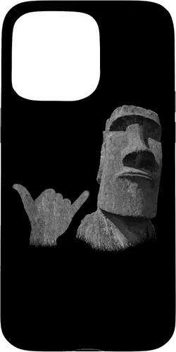 Vista 31 de Funny Easter Island Rapa NUI Moai Statue Surfer Shaka Sign Case for iPhone 16