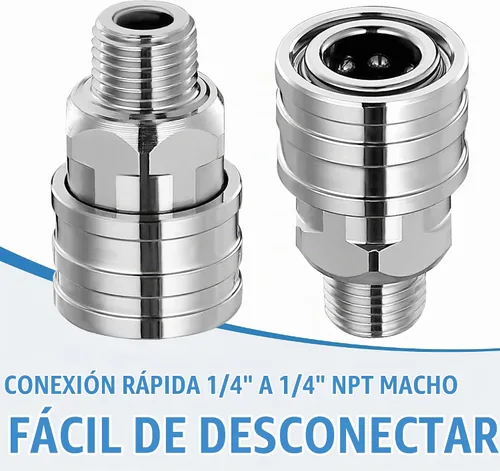 Vista 2 de JOEJET Accesorios para lavadora a presión, enchufe QC de 1/4" a adaptador