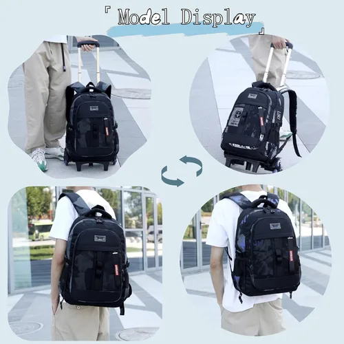Vista 7 de Mochilas con ruedas para niños y escuelas primarias, mochilas con ruedas, A-6 Ruedas-avión, Mochilas Daypack