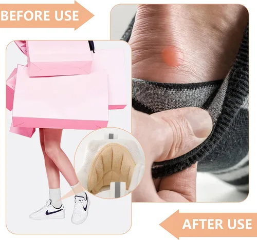 Vista 5 de Protectores de talón reutilizables para zapatos sueltos y botas demasiado grandes, almohadillas protectoras de talón autoadhesivas (4 negras)