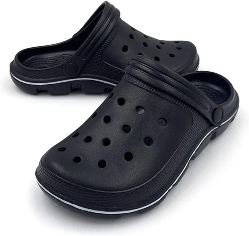 Vista 5 de Pantuflas unisex clásicas con forro de cuero estilo zuecos, AC1519
