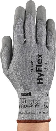 Vista 2 de Ansell HyFlex 11-727 Ultralight Cut-Resistant Industrial Gloves w/Reinforced Palm for Machinery, Auto, Warehousing Grey