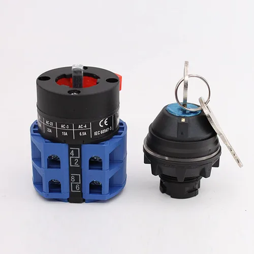 Vista 3 de Interruptor selector de cambio universal con llave, interruptor de transferencia de energía, LW26-25 C04/2CUY 380V 25A Motor, generadores de bomba