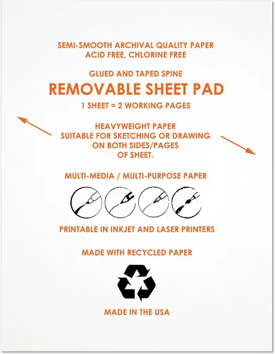 Vista 8 de Design Ideation Bloc de bocetos. Hoja extraíble. Papel Premium. Encuadernación plana reforzada Smart-Bind (8.5" x 11") PAD-2550-TS (1 PAD)