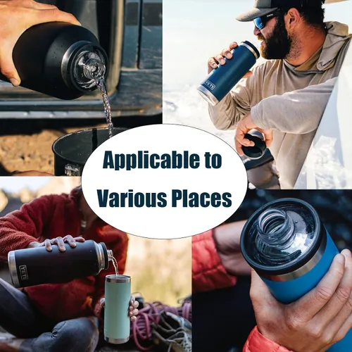 Vista 6 de TEYOUYI 2 bloqueadores de colador de hielo para YETI Rambler Bottle Chug Cap - Evita la penetración en cubos o hielo triturado durante una