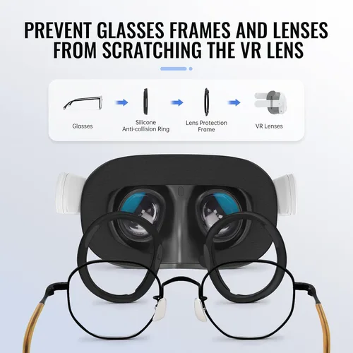 Vista 4 de Hibloks Glasses Spacer for Meta/Oculus Quest 3, Prevent Myopia Glasses and VR Lenses from Scratching Each Other. VR Lens Protection Accessories with