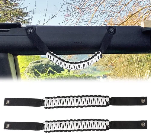 Vista 16 de Asas de agarre para barra antivuelco, mango de agarre Paracord para Ford Bronco, paquete de 2 (color negro)