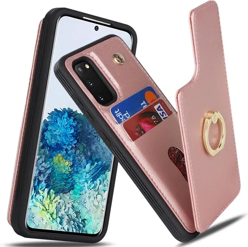 Vista 26 de Lipvina Funda para Samsung Galaxy A03s con tarjetero, Galaxy A03s Funda tipo cartera para mujer, tarjetero de crédito, soporte de anillo, fundas