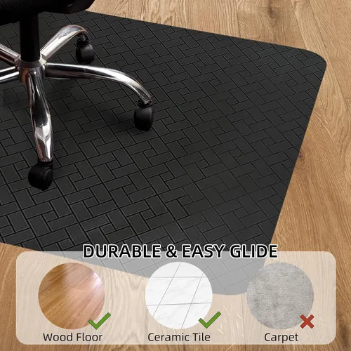 Vista 4 de Tapete para silla de oficina para suelo duro, tapete para silla de computadora de 48 x 36 pulgadas, protector de suelo de escritorio multiusos