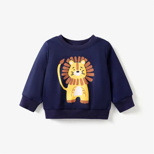 Vista 2 de PATPAT Ropa de bebé niño sudadera de manga larga sólida para niño niño cuello redondo suéter ropa