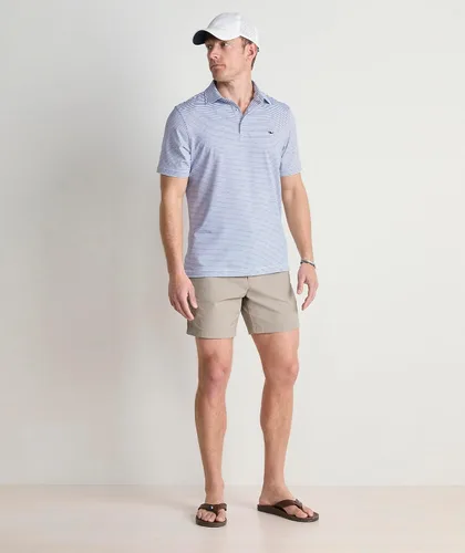 Vista 9 de Vineyard Vines Polo Bradley Stripe Sankaty para hombre Yate Blue Tejeda