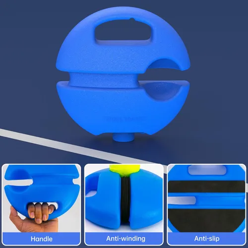 Vista 6 de CHEGIF - Pelota de rebote para entrenamiento de tenis, equipo de entrenamiento individual, kit de rebote de tenis portátil, 2 pelotas de cuerda
