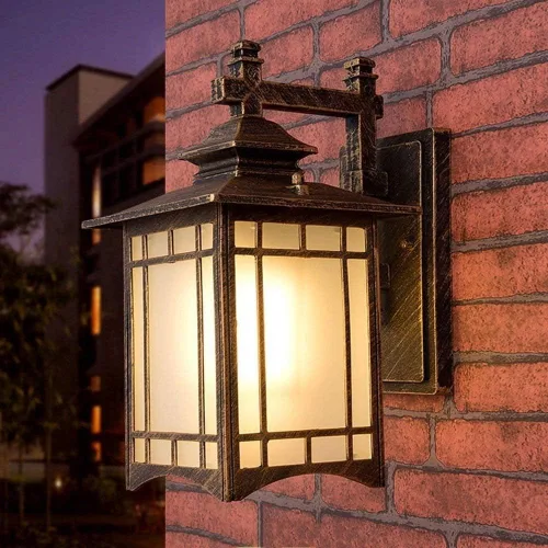 Vista 6 de Lámpara de pared cuadrada europea al aire libre impermeable anticorrosión lámpara de pared lámpara de pared de aluminio al aire libre lámpara