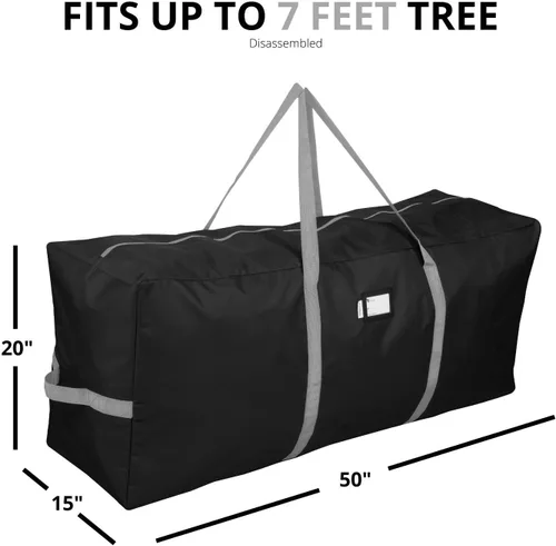 Vista 2 de Bolsa de almacenamiento para árbol de Navidad que se adapta hasta a 2 m Árbol navideño desmontado de 50 x 15 x 20 pulgadas, contenedor, caja