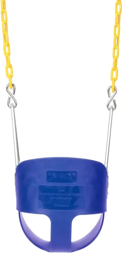 Vista 7 de Eastern Jungle Gym Asiento de columpio para niño con respaldo alto y respaldo alto Cadenas revestidas totalmente montadas Accesorio de columpio