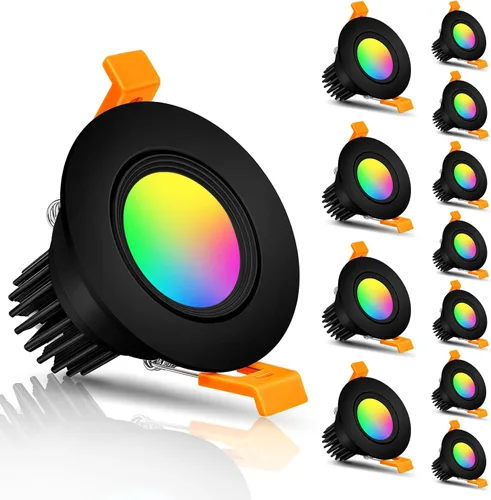Vista 23 de inShareplus Downlight LED de 2 pulgadas, iluminación empotrable de 3 W, regulable, luz blanca cálida de 3000 K, CRI80, luces de techo