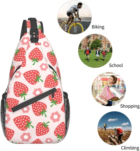 Vista 5 de Bolso bandolera para mujeres y hombres, mochila de viaje para senderismo, bolsa cruzada para el hombro, bolsa de pecho, casual, mochila deportiva