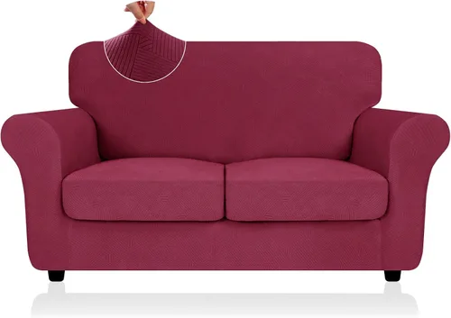 Vista 47 de ZNSAYOTX 2026 Funda de silla a rayas de 2 piezas (79 cm - 117 cm), funda de sillón elástica gruesa con banda elástica antideslizante y lazos