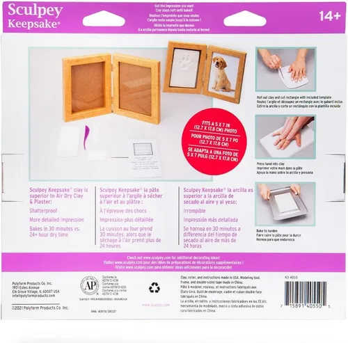 Vista 2 de Sculpey Keepsake - Juego de marcos de arcilla, color blanco (K3 4055)