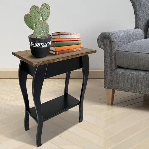 Vista 2 de Peaceful Classics Amish - Mesa auxiliar delgada hecha a mano para sala de estar, dormitorio, entrada y pasillo, mesa auxiliar delgada y estrecha