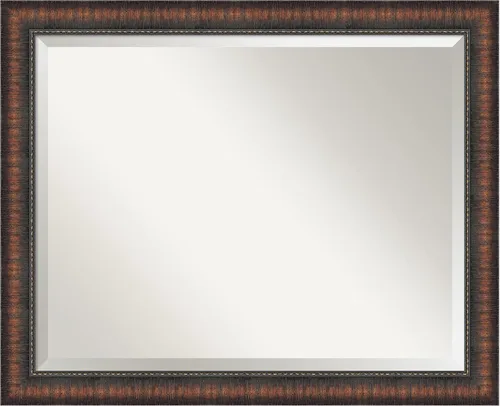 Vista 83 de Amanti Art Espejo de baño marrón para sobre lavabo, espejo rectangular de 24x20 Caleb Brown para tocador, marco rústico pequeño de estilo campestre
