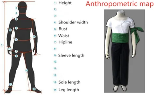 Vista 2 de Disfraz de cosplay zoro de talla estadounidense para hombre