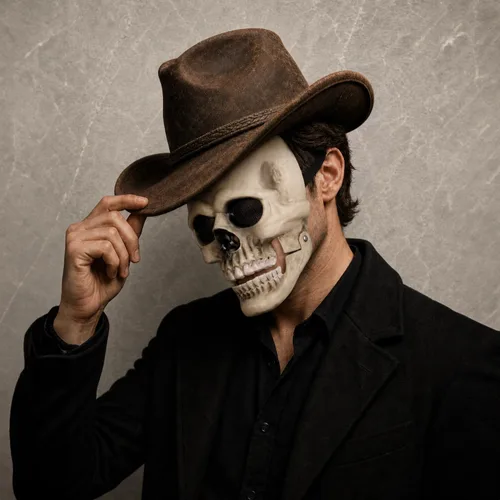 Vista 7 de Máscara de calavera de Halloween con mandíbula movible aterrador