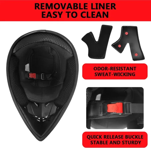 Vista 3 de Casco de motocross, casco de motocicleta ATV para jóvenes y adultos, casco de bicicleta de montaña, scooter ATV, aprobado por DOT con gafas guantes