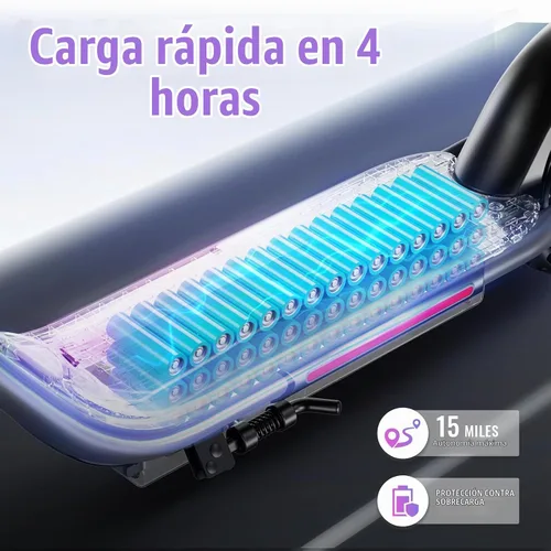 Vista 4 de LIEAGLE Scooter eléctrico para adultos 8.5" neumáticos sólidos 21 MPH Negro